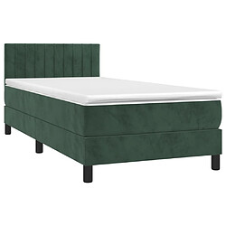 Avis Sommier à lattes LED,Cadre à lattes de lit avec matelas pour Adulte Vert foncé 100x200 cm -MN77279