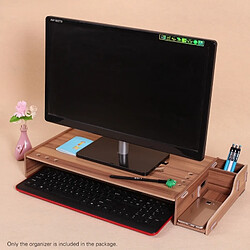 Wewoo Support d'ordinateur portable Ordinateur en bois surélevé organisateur de bureau d'étagère moniteur avec le stockage clavier pas cher