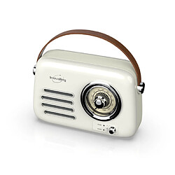 Inovalley Radio Vintage portative Bluetooth beige 