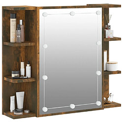 Helloshop26 Armoire à miroir avec led 70 x 16,5 x 60 cm marron 02_0006661