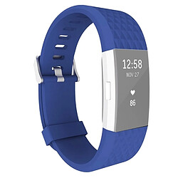 Wewoo Bracelet bleu pour Fitbit Charger 2 Montre Diamond Texture TPU Bracelet, Longueur totale: 23cm 