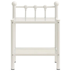 Maison Chic Table de chevet,Table de Nuit,Meuble de Rangement Blanc/transparent 45x34,5x60,5cm Métal et verre