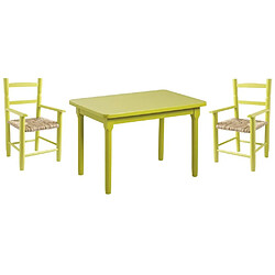 Aubry Gaspard Salon enfant 1 table 2 fauteuils Anis.