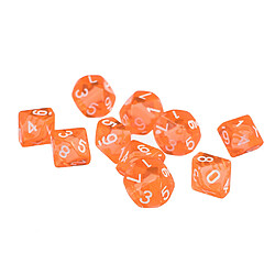 Dice,Ten Sided Dice Gem,Jeu de dés,dés Set,Pour RPG Dungeons Dragons Jeux Jeux Ensemble de 10 Dés Orange D10 de Pierres Précieuses Face Pour Donjons Rpg Dragons