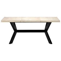 vidaXL Table à dîner Blanc 180x90x75 cm Bois de manguier massif