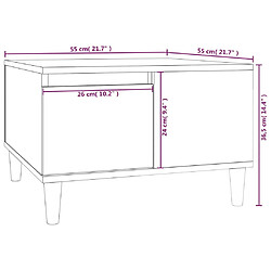 vidaXL Table basse sonoma gris 55x55x36,5 cm bois d'ingénierie pas cher