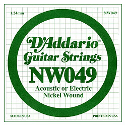 Corde au détail D'addario NW049 - guitare électrique - Filet rond 049