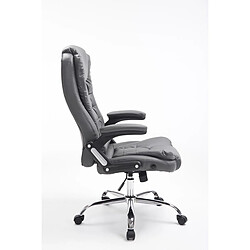 Avis Decoshop26 Fauteuil de bureau sur roulettes confortablement rembourrés avec accoudoirs en PVC gris et métal chromé 10_0002658