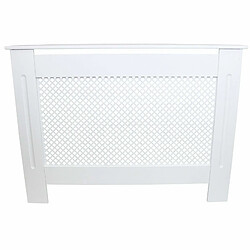 Monstershop Cache Radiateur en MDF Blanc de 111,5cm de large MonsterShop Cache Radiateur à Motif Grillagé en MDF Blanc de 111,5cm de Large x 82cm de Haut x 18,8cm de Profondeur