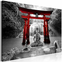 Paris Prix Tableau Imprimé Buddha Smile Wide Red 80 x 120 cm