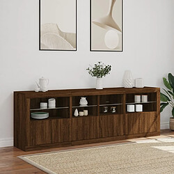 Avis vidaXL Buffet avec lumières LED chêne marron 202x37x67 cm