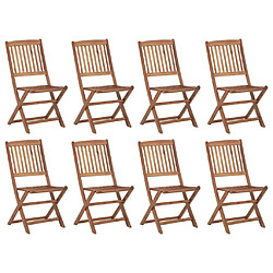 vidaXL Chaises pliables d'extérieur 8 pcs Bois d'acacia solide 