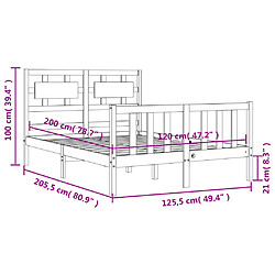 vidaXL Cadre de lit sans matelas 120x200 cm bois de pin massif pas cher