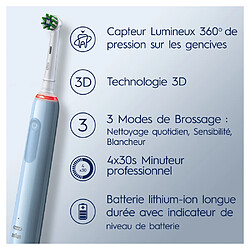 Oral-B - Pro 3 - Bleue - Brosse À Dents Électrique