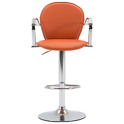 Avis vidaXL Tabourets de bar avec accoudoir lot de 2 orange similicuir