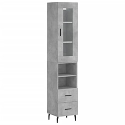 Maison Chic Buffet,Meuble de Rangement,commode pour salon,Cuisine Gris béton 34,5x34x180 cm Bois d'ingénierie -MN11933