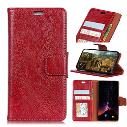 Etui en PU rupture de nappa rouge pour votre Samsung Galaxy A7 (2018) 