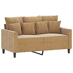 Avis Maison Chic Ensemble de canapés 2 pcs avec coussins, Canapé droit Sofa pour Salon Marron Velours -GKD451742