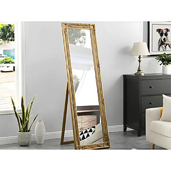 Vente-Unique Miroir sur pied en bois d'eucalyptus HONORE - L. 50 x H. 170 cm - Doré