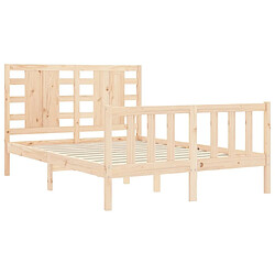 Maison Chic Cadre/structure de lit avec tête de lit pour adulte - Lit Moderne Chambre 120x200 cm bois massif -MN56434 pas cher