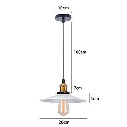 Stoex Suspension Luminaire Rétro Lustre en Fer en Métal Plafonnier D'Intérieur Vintage Pour Salle À Manger, Chambre À Coucher, Blanc 26CM pas cher