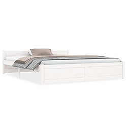 vidaXL Cadre de lit sans matelas blanc bois massif 160x200 cm