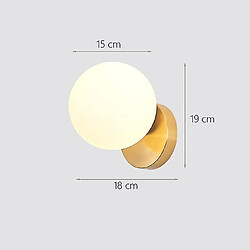 Universal Nordique LED Mur Lune Fer Décoration Moderne Escalier LED Maison Chevet Rond Verre Mur Lampe Bois Appliques Mulalay E27 (C)