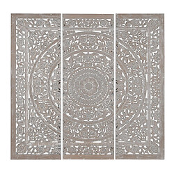 Pegane Ensemble de tête de lit en bois coloris gris - longueur 180 x profondeur 3 x Hauteur 180 cm