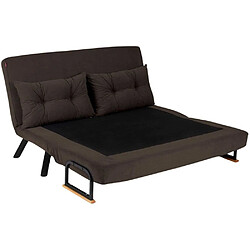 Avis Hanah Home Canapé 2 places convertible en tissu Sando marron.