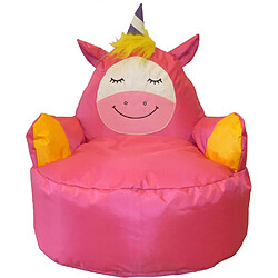 Jardindeco Pouf enfant en polyester Animal Licorne.