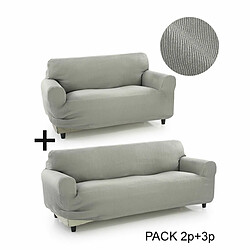 Housse de canapé Sofakover Pocket Duo Romeo 2 Unités - Gris clair