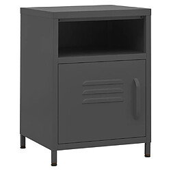 Maison Chic Table de chevet Table de Nuit Anthracite 35x35x51 cm Acier