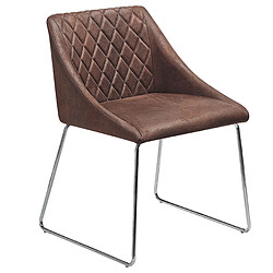 Acheter Beliani Set de 2 Cuir PU Chaise de salle à manger Marron foncé ARCATA