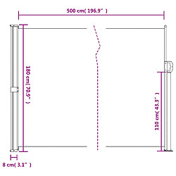 vidaXL Auvent latéral rétractable noir 180x500 cm pas cher