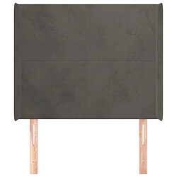 Avis Maison Chic Tête de lit scandinave avec oreilles,meuble de chambre Gris foncé 103x16x118/128 cm Velours -MN53877