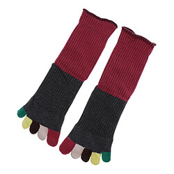 Mi-mollet Chaussettes à Bout Chaussettes Mi-mollet En Coton Pour Hommes Et Femmes Vin Rouge pas cher