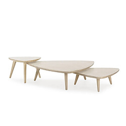 Acheter Table Basse Thai Natura Blanc 65 x 42 x 55 cm