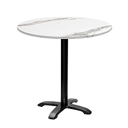 Restootab Table ronde Ø80cm - modèle Bazila marbre blanc