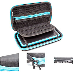 Orzly 2DS XL Case, Etui pour New Nintendo 2DS XL ? Housse Rigide de Rangement Zippée en Matériau Durable Anti-Choc pour la Console New 2DS XL et Ses Accessoires - Bleu sur Noir