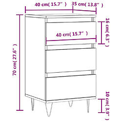 vidaXL Buffet noir 40x35x70 cm bois d’ingénierie pas cher