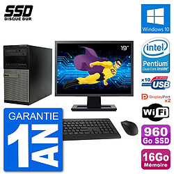 PC Tour Dell 7020 Ecran 19" Intel G3220 RAM 16Go SSD 960Go Windows 10 Wifi - Occasion