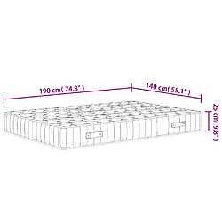 vidaXL Matelas à ressorts ensachés dureté moyenne 140x190 cm pas cher