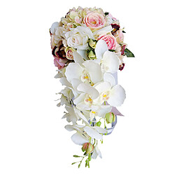 Bouquet En Cascade Mariage Bridal Princesse Demoiselle Artificielle Soie Artificielle 4