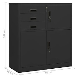 vidaXL Armoire de bureau Anthracite 90x40x102 cm Acier pas cher