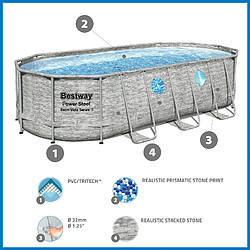 Pack Piscine Bestway Power Steel Ovale 549x274x122 cm et Accessoires de Piscine avec Robot Nettoyeur Inclus pas cher