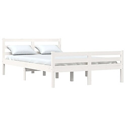 Avis Maison Chic Lit adulte 150x200cm - Cadre de lit,Structure du lit Contemporain pour chambre Blanc Bois massif Très grand -MN25016