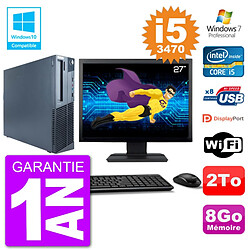 PC Lenovo M82 SFF Ecran 27" i5-3470 RAM 8Go Disque 2To Graveur DVD Wifi W7 · Occasion 