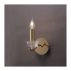 Luminaire Center Applique murale Nydia avec interrupteur 1 Ampoule doré/cristal Coloris : doré Largeur en Cm : 12 Hauteur en Cm : 18 Profondeur en Cm : 19.5 Poids en Kilos : 0,56 Nombre d'ampoules : 1 Type d'ampoule : E14 Puissance