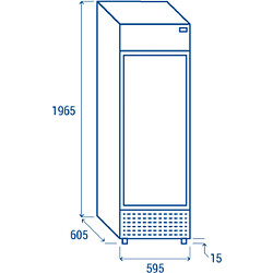 COOLHEAD Armoire à Boissons Réfrigérée Vitrée avec Panneau Publicitaire Laquée Noire - 372 L - Cool Head