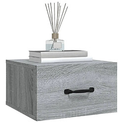 Avis vidaXL Table de chevet murale Sonoma gris 35x35x20 cm